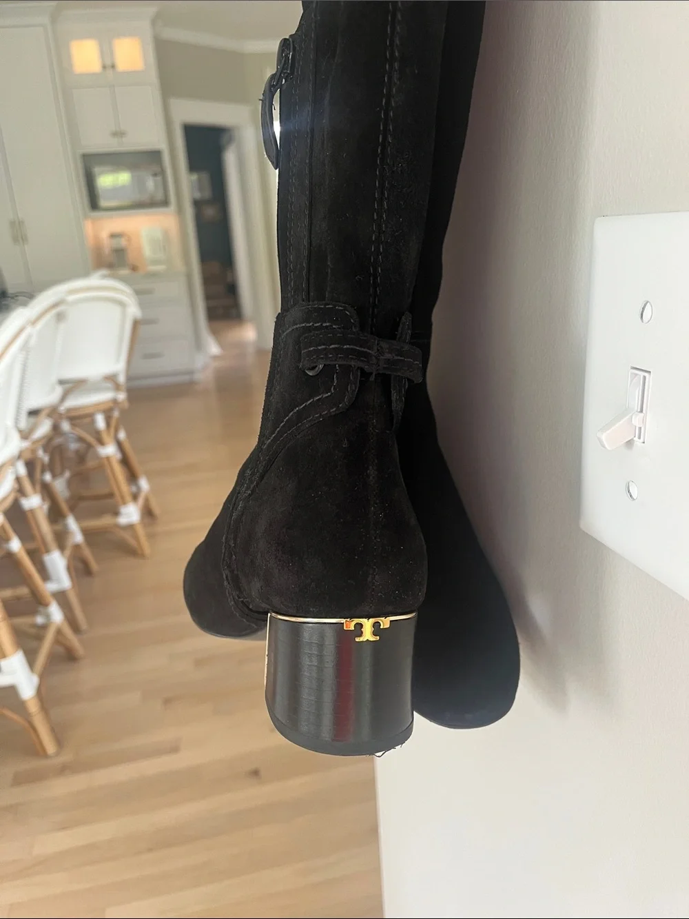 NWOT :Over the knee Tory Burch black suede boots.. never been worn! Bag included